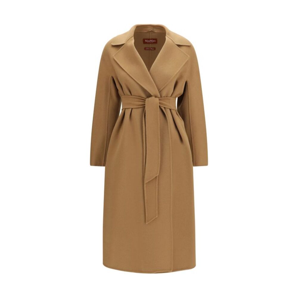 Max Mara Studio Women Long Robe Coat In Wool, Cashmere And Silk
